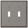 Amerelle Antique Nickel Gray Die-Cast Metal Toggle Wall Plate 1 pk