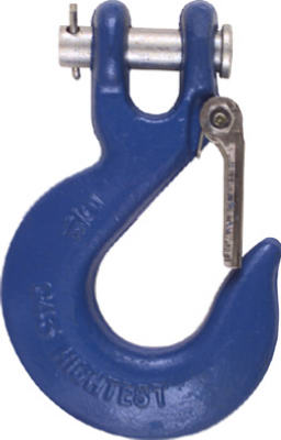 Clevis Slip Hook With Latch, Blue, 5/16-In.