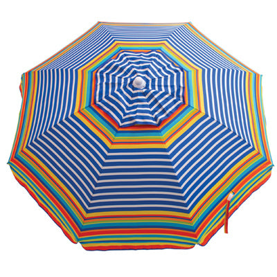 Beach Umbrella with Tilt, Sun-Blocking, Assorted Colors, 6-Ft.