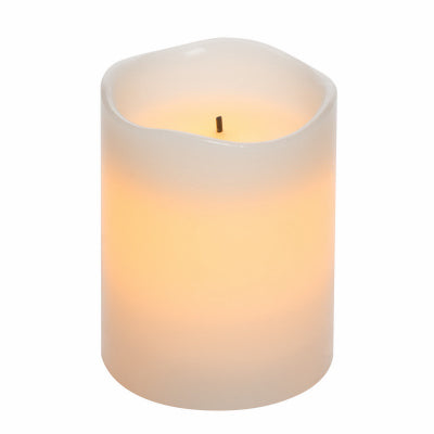 Flameless Candle, Cream, 3 x 4-In. Pillar