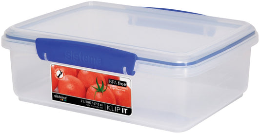 Sistema 1700ZS 2 Liter Clear Rectangular Klip It® Food Container