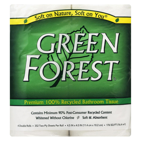 Green Forest Premium Bathroom Tissue - Unscented 2 Ply - Case of 12 (Pack of 12)