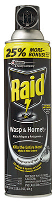 Raid Spray Wasp and Hornet Killer 17.5 oz (Pack of 12)