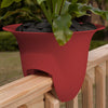 Bloem 12 in.   D Resin Planter Burnt Red