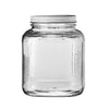 Anchor Hocking 85725AHG17 1 Gallon Clear Glass Cracker Jar With Brushed-Aluminum Lid (Pack of 4)