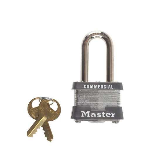 Master Lock 1-5/16 in. H x 1-5/8 in. W x 1-9/16 in. L Laminated Steel Double Locking Padlock 6 pk (Pack of 6)