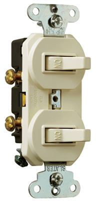 Double Single-Pole Switch, Almond