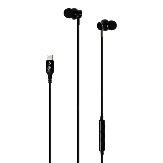 Fuse Black High Quality Sound MFI Lightning Ear Buds for Apple