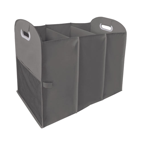 Homz Gray Polyester Collapsible Triple Laundry Sorter