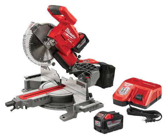 Milwaukee  M18 FUEL  10 in. Cordless  Brushless Dual-Bevel Sliding Compound Miter Saw  Kit  18 volt 9 amps