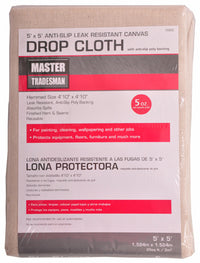 Canvas Drop Cloth, Poly Backing, 5 x 5-Ft.