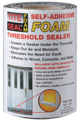 Tite Seal  5-1/2 in. W x 3 ft. L Foam  Self-Adhesive Foam Threshold Sealer  Clear