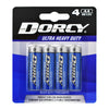Dorcy Ultra Heavy Duty AA Zinc Carbon Batteries 4 pk Carded