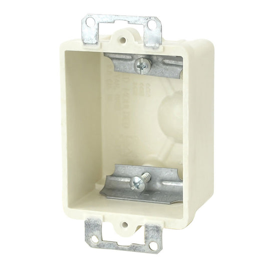 Allied Moulded Rectangle Fiberglass 1 gang Electrical Box Off White