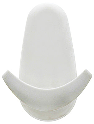 Double Plastic Hook, White, Oval, Holds 20-Lbs.