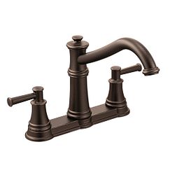 Oil rubbed bronze two-handle high arc kitchen faucet