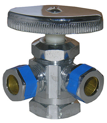 Dual Outlet Water Valve, 3-Way, 1/2 x 3/8-In.