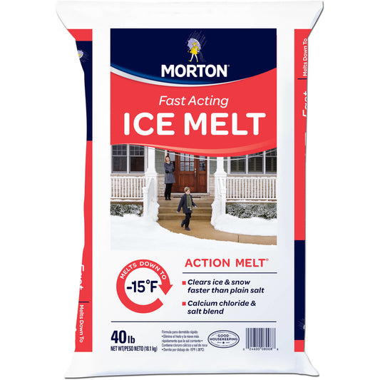 Morton Action Melt Calcium Chloride Ice Melt 40 lb. Granule and Flake