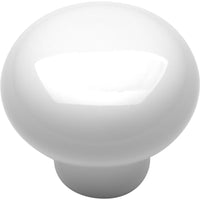 Hickory Hardware P630-W 1-3/8" Round White Porcelain English Cozy Cabinet Knob