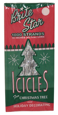 Icicles, Silver, 1000-Strand, 18-In.