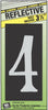 Hy-Ko 3-1/2 in. Reflective White Aluminum Number 4 Nail-On (Pack of 10)