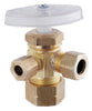 PlumbCraft 1/4 in. Compression in. X 3/8 in. Compression Brass 3-Way Valve