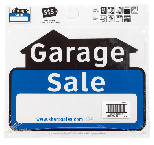 Hy-Ko English Garage Sale Sign Plastic 12 in. H x 13 in. W (Pack of 3)