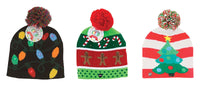 DM Merchandising Lotsa Lights Christmas Flashing Knitted Hats Acrylic (Pack of 18)