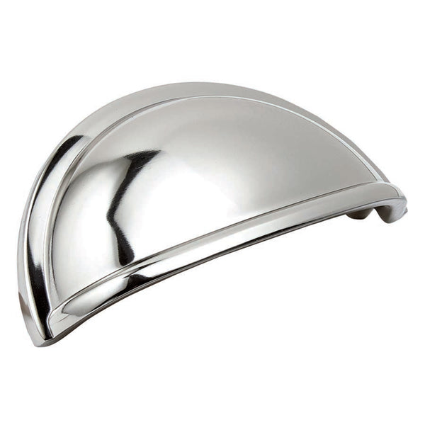 Amerock Cup Pull Collection Traditional Cup Cabinet Cup Pull 3 in. Polished Nickel Silver 1 pk