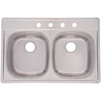 Franke Steel Apron 22 in. W X 33 in. L Double Bowl Kitchen Sink