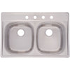 Franke Steel Apron 22 in. W X 33 in. L Double Bowl Kitchen Sink