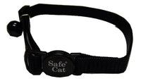 Cat Collar, Adjustable, Black, 12-In.