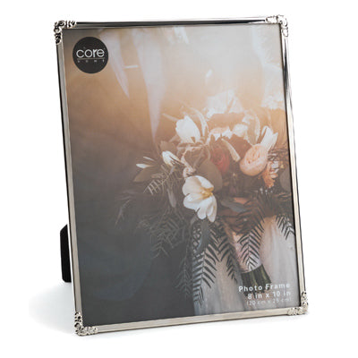 Photo Frame, Silver Metal, 8 x 10-In.