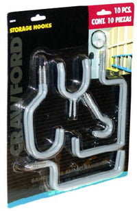 Crawford 8 in. L Vinyl Coated Gray Steel Assorted Hook 10 pk