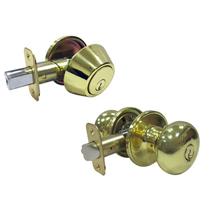 Mushroom Combo Lock Pack, Polished Brass (Pack of 3)