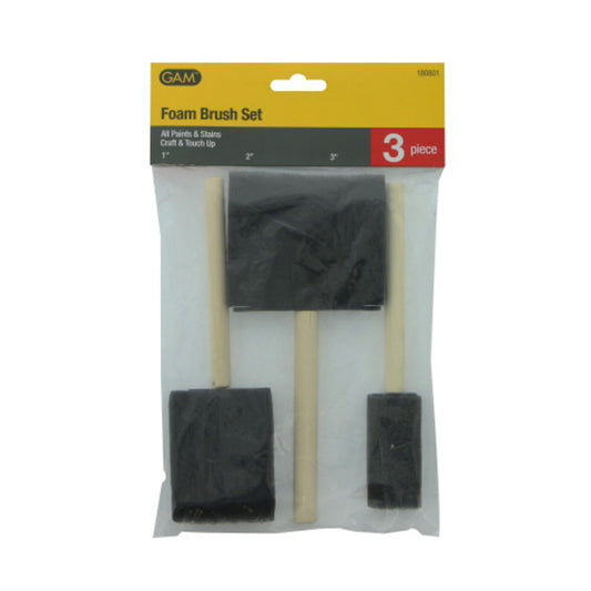 Gam BF05133 CLP 3-Piece Foam Paint Brush Set (Pack of 24)