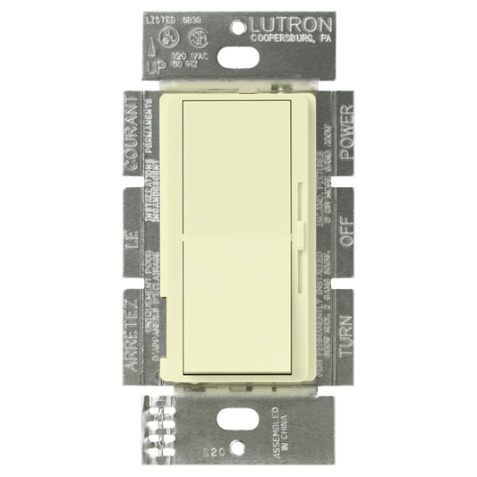 Lutron Almond 600 W Dimmer Slide Switch 1 pk