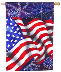 4TH OF JULY SATIN FLAG