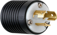 Locking Plug, Black & White, 2-Pole/3-Wire, 15A, 125-Volt