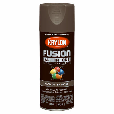 Fusion All-In-One Spray Paint + Primer, Satin Otter Brown, 12-oz.