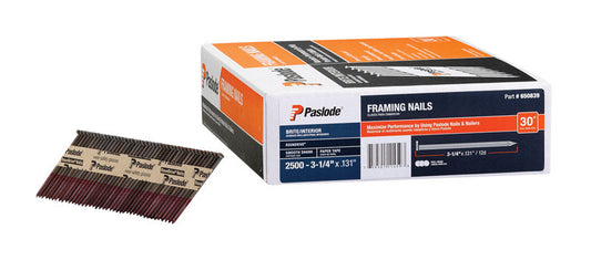 Paslode RounDrive 3-1/4 in. 18 Ga. Straight Strip Brite Framing Nails 30 deg 2500 pk