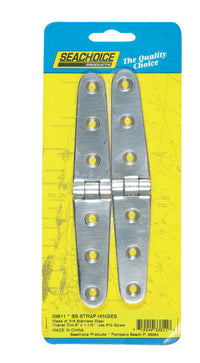 Seachoice  Stainless Steel  6 in. L x 1-1/8 in. W Strap Hinges  2 pk