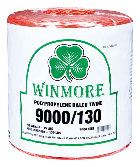 Winmore Orange UV Stabilized Poly Twine 9000 L ft. for Bailing Small Square 130 lbs. Load Capacity