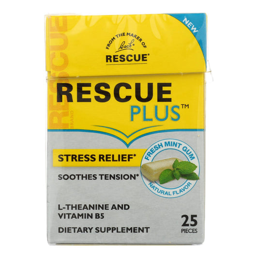 Rescue - Plus Stress Rlf Gum Mint - Case of 10 - 25 CT