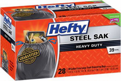 Hefty Tear Resistant Heavy Duty Trash Bags 39 gal. (Pack of 28)