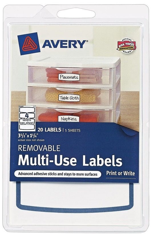 Avery 41446 3-1/2" X 1-1/4" Removable Multi-Use Labels (Pack of 6)