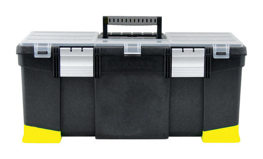 Stanley Black Plastic 25 lbs. Capacity Tool Box 22 L x 10 H x 12 W in. with 1-Tray/Compartment