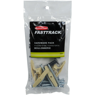 Rubbermaid  FastTrack  3.3 in. W x 1 in. D Silver  Steel  Rail Hardware Pack