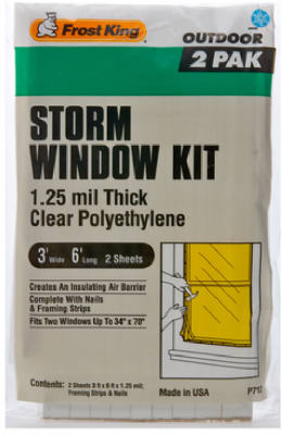 Outdoor Storm Window Kit, 3 x 6-Ft., 2-Pack