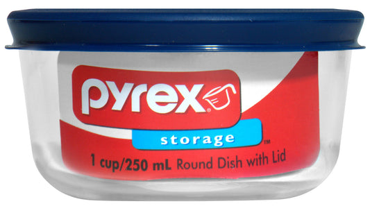 Pyrex 6021858 1 Cup Storage Plus® Round Dish With Plastic Cover (Pack of 6)